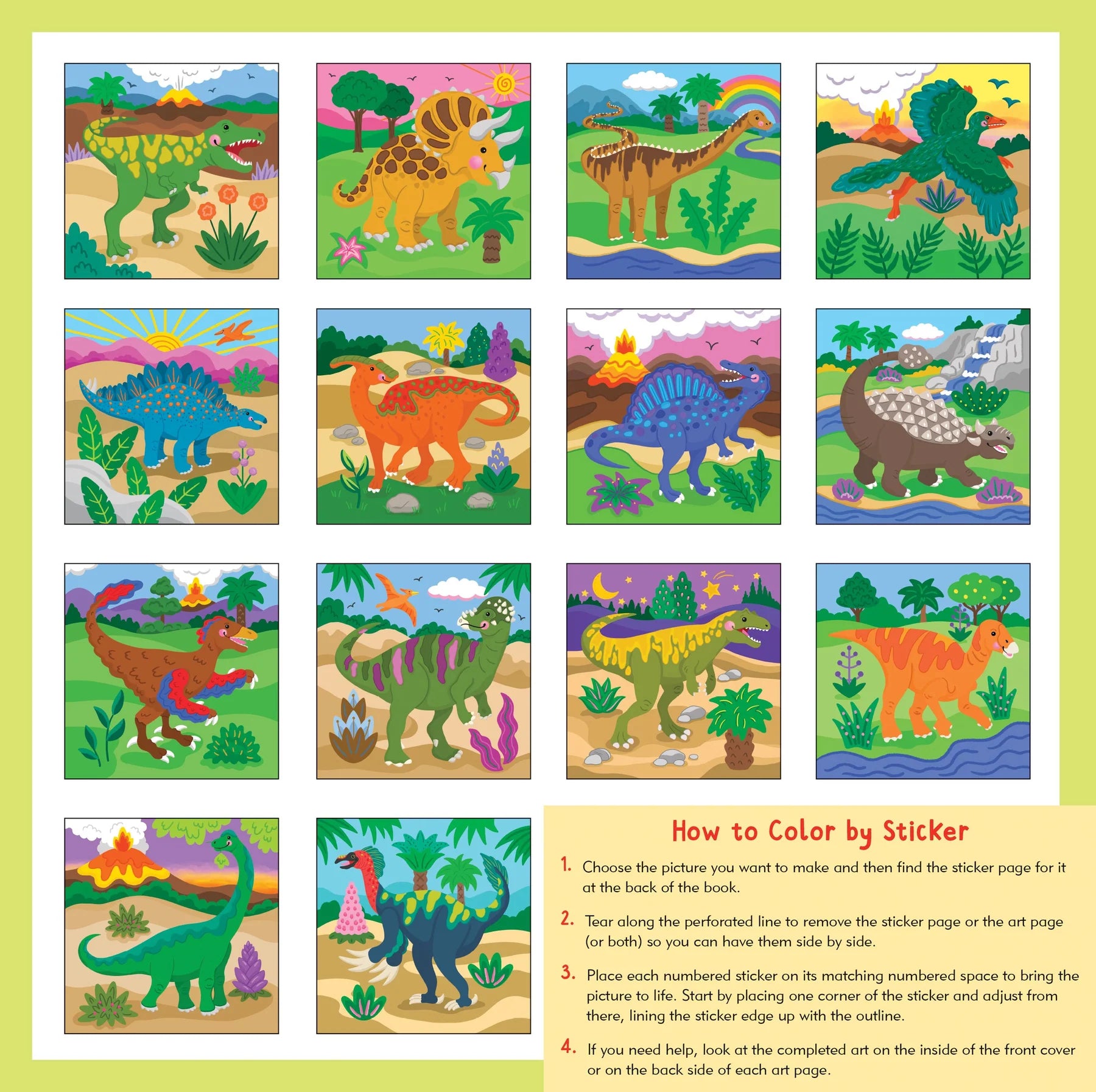My First Colour-by-Sticker Book, Dinosaurs