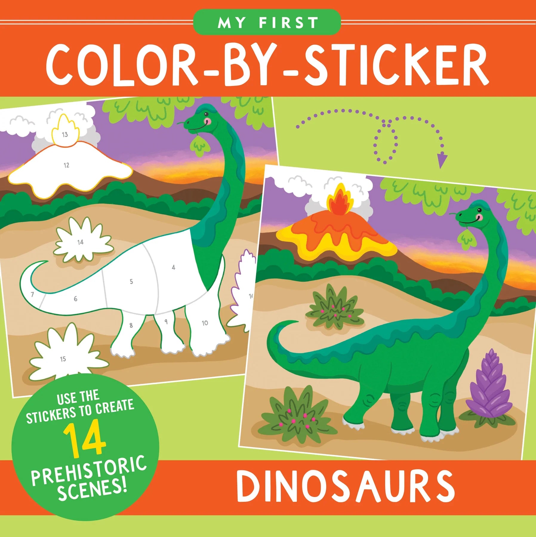 My First Colour-by-Sticker Book, Dinosaurs