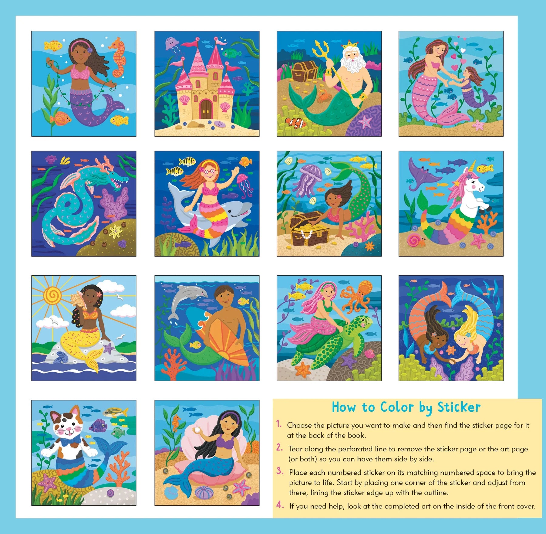 My First Colour-by-Sticker Book, Mermaids & More