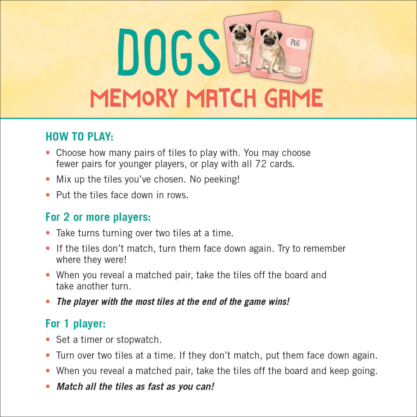 Dogs Memory Match Game