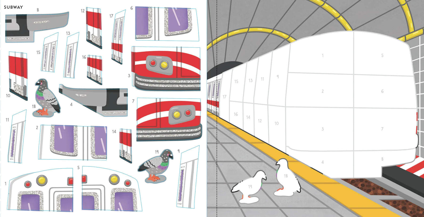 My First Colour-by-Sticker Book, Cars, Trucks & Trains