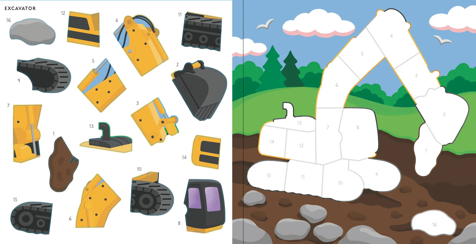 My First Colour-by-Sticker Book, Cars, Trucks & Trains