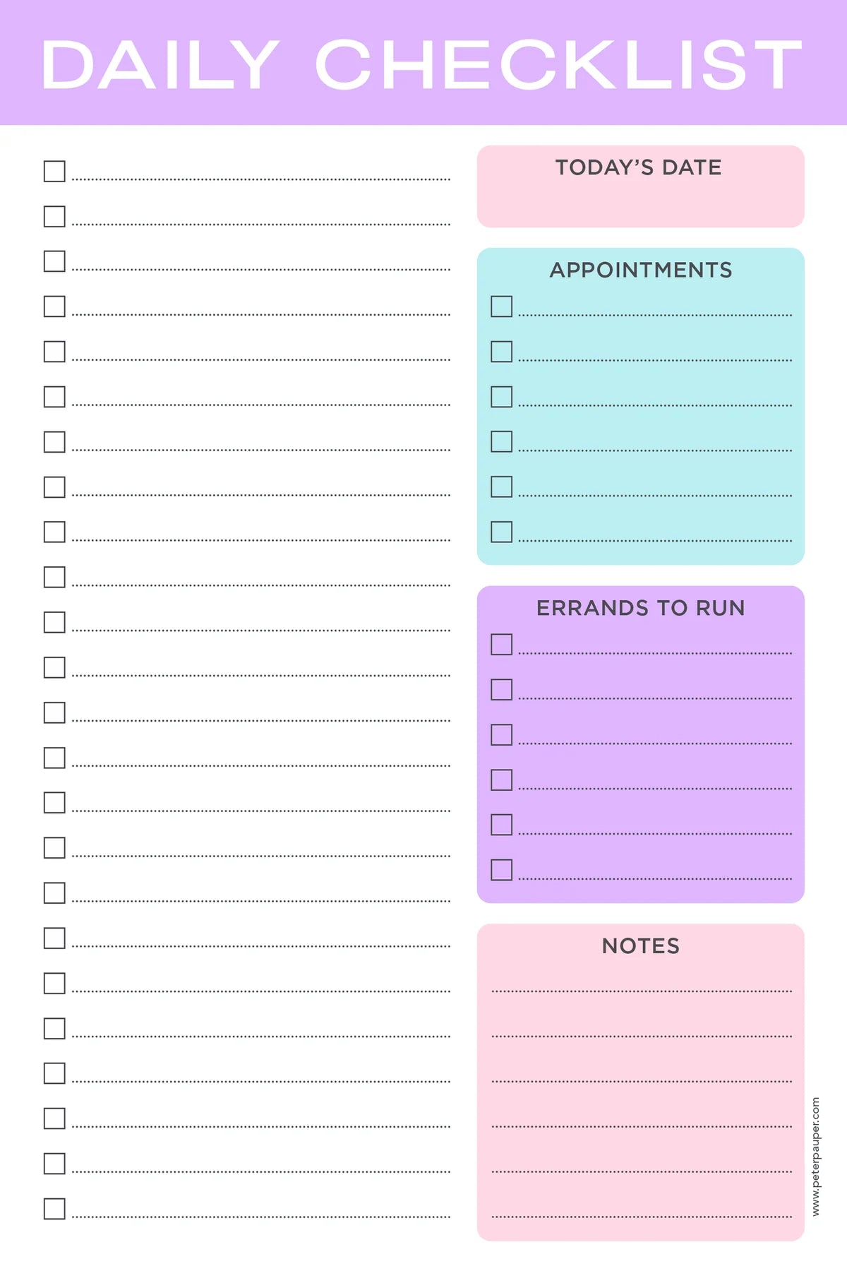 Daily Checklist