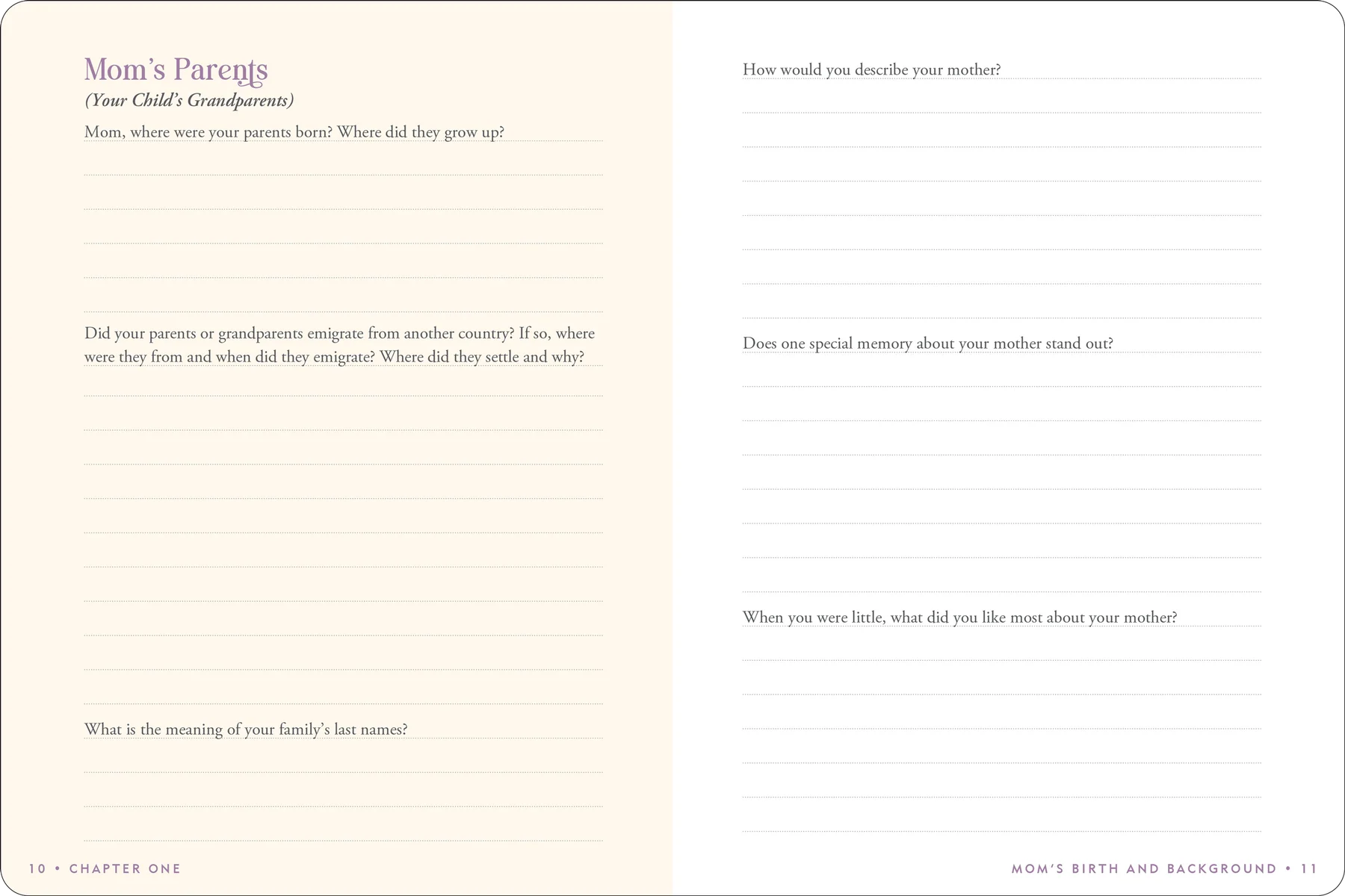 Mom's Story Keepsake Journal