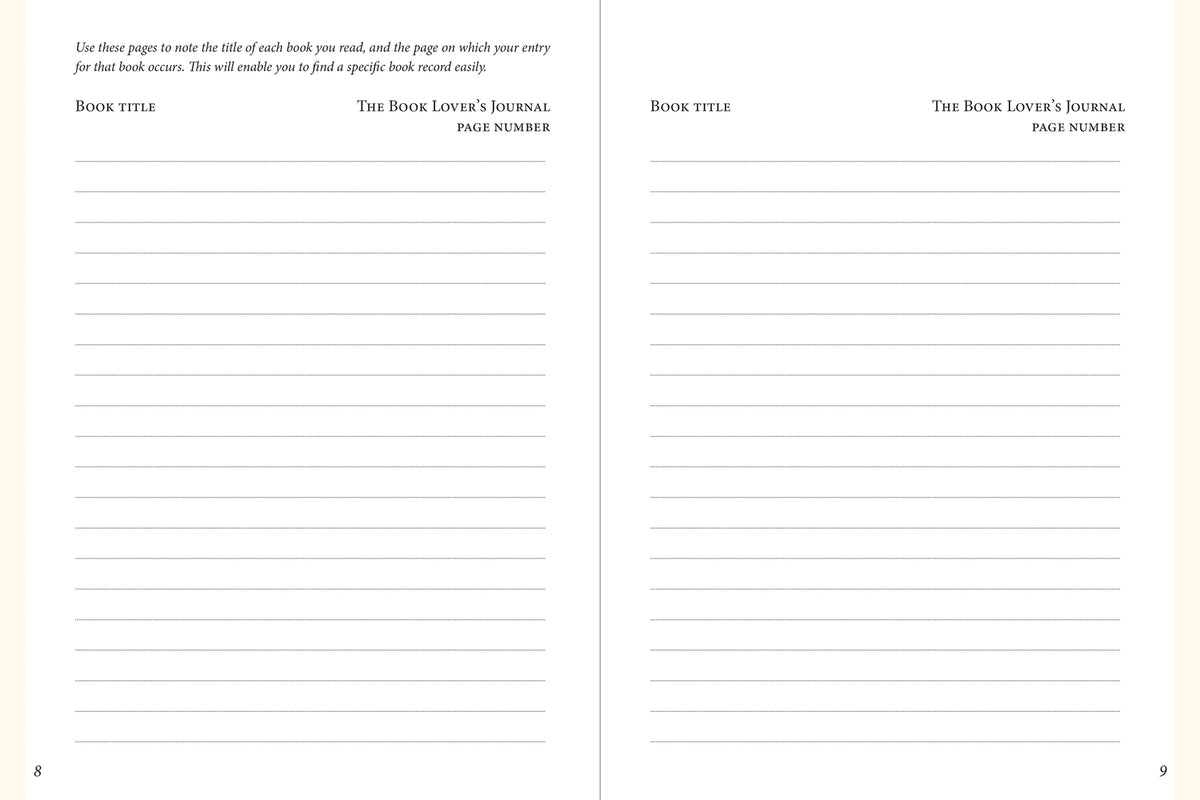 Book Lover's Journal
