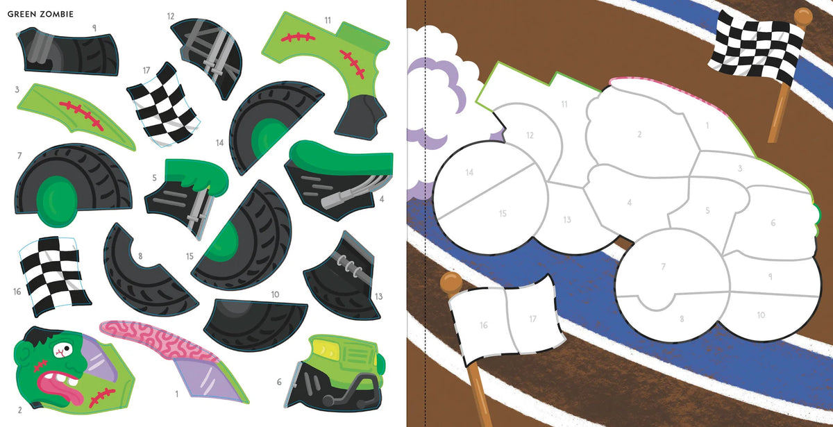 My First Colour-by-Sticker Book, Monster Trucks