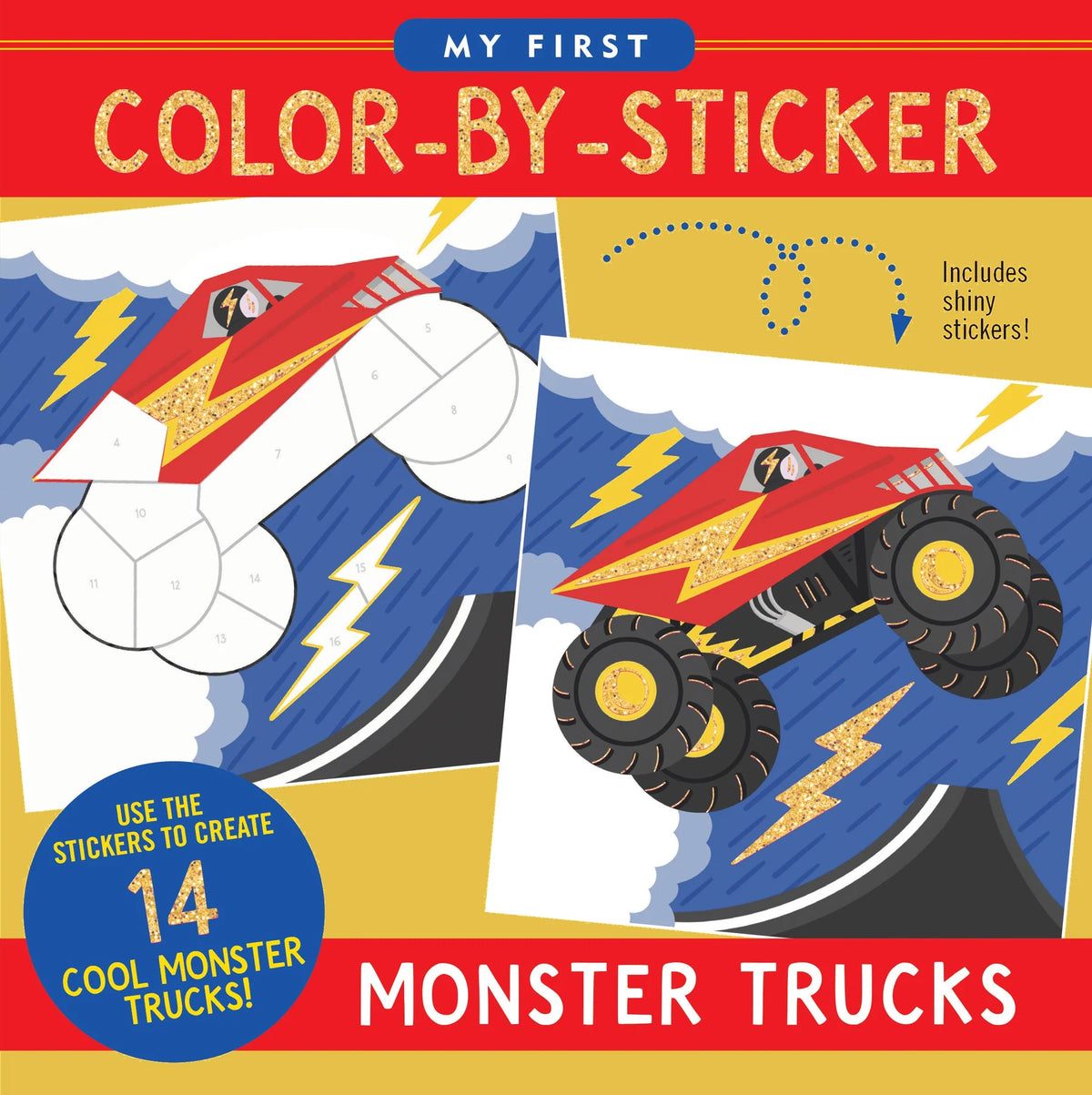 My First Colour-by-Sticker Book, Monster Trucks