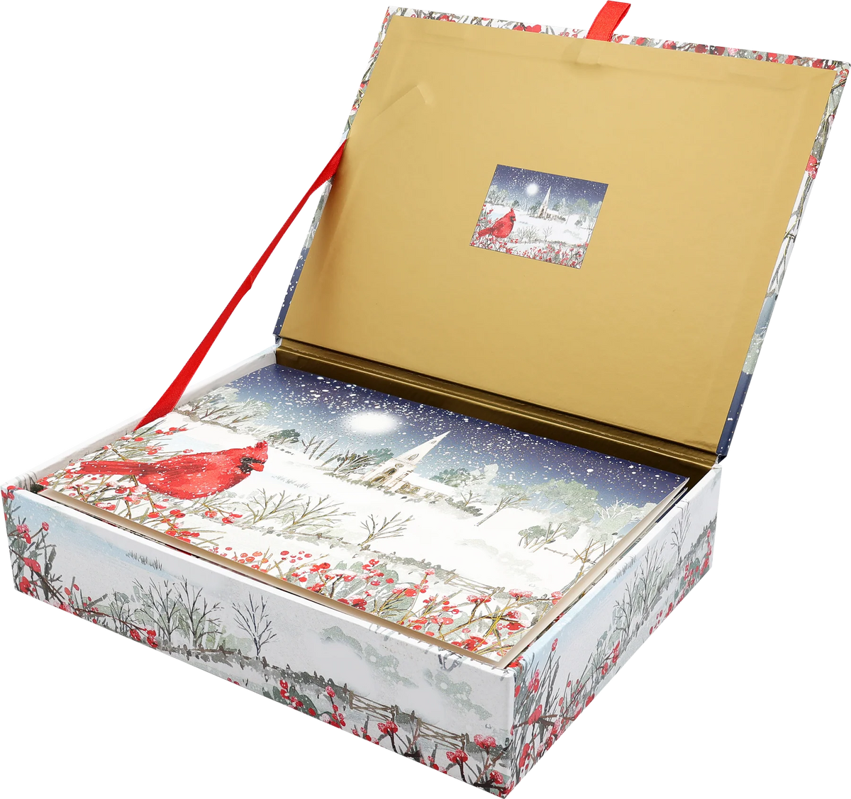 Cardinal in Moonlight Deluxe Boxed Holiday Cards