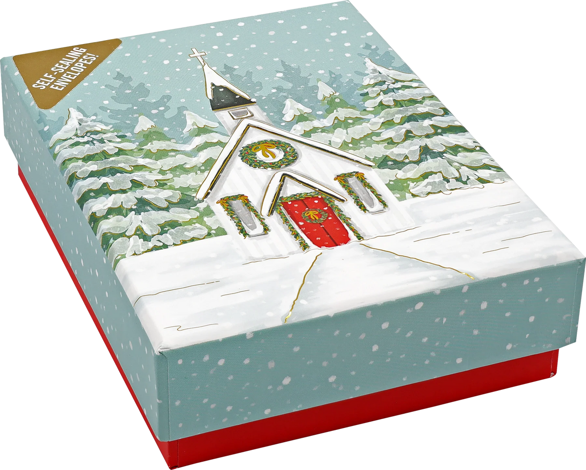 Church in Snowfall Small Boxed Holiday Cards