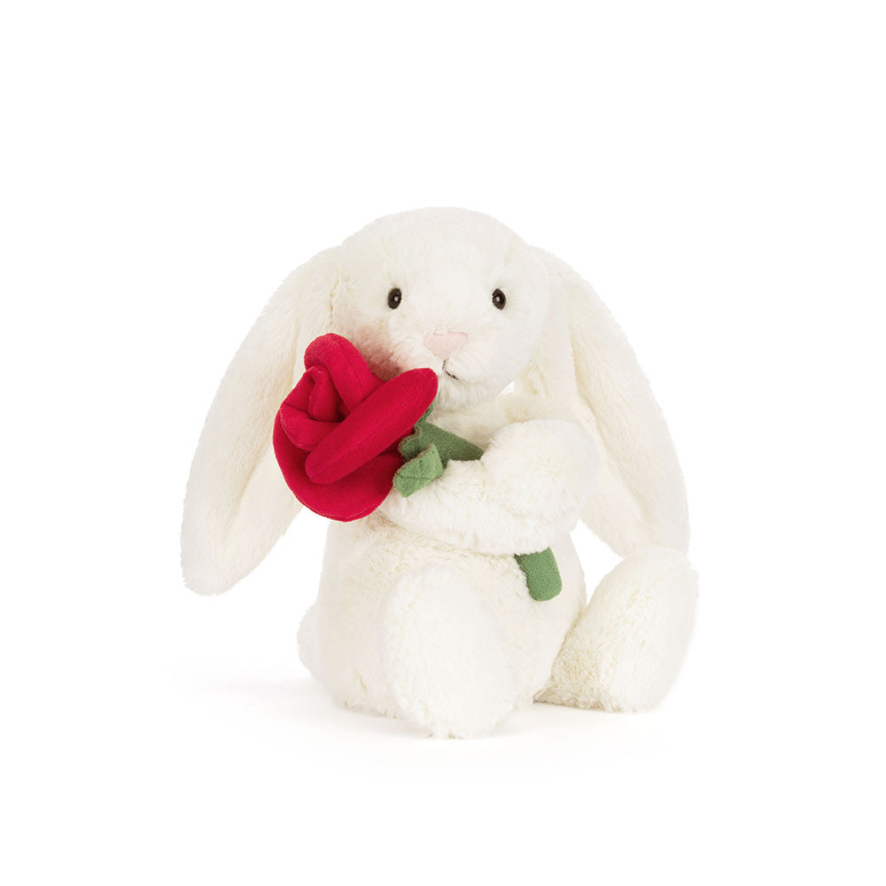 Jellycat Cream Bunny With Rose (Max 2 Per Purchase)
