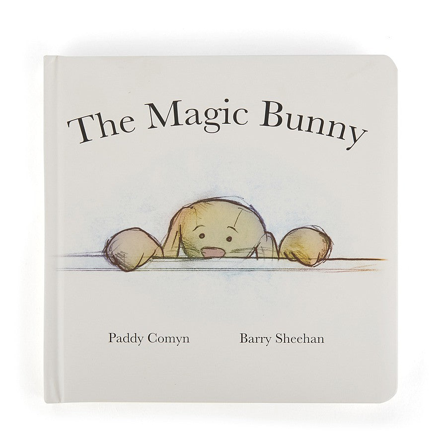 White book covert with the title "The Magic Bunny", and a light brown bunny peeking over a ledge