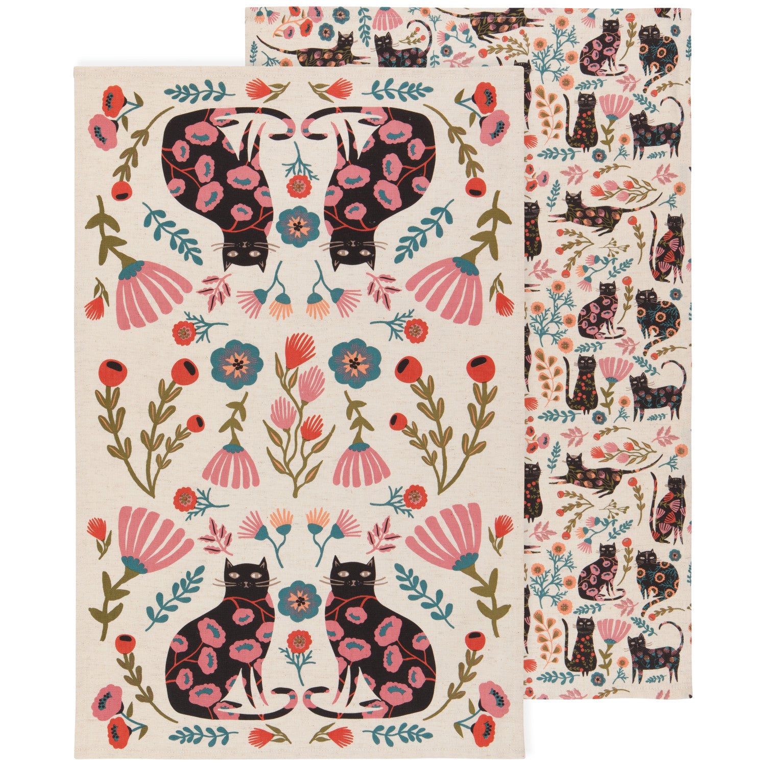 Catbloom Tea Towels, Set of 2