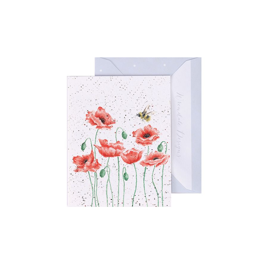 Poppies & Bee Enclosure Card