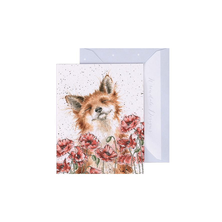 Poppy Field Fox Enclosure Card