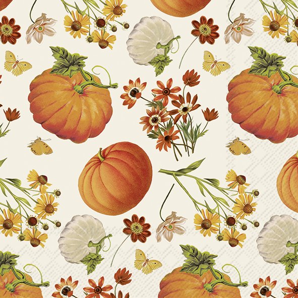 Floral Pumpkins Lunch Napkins
