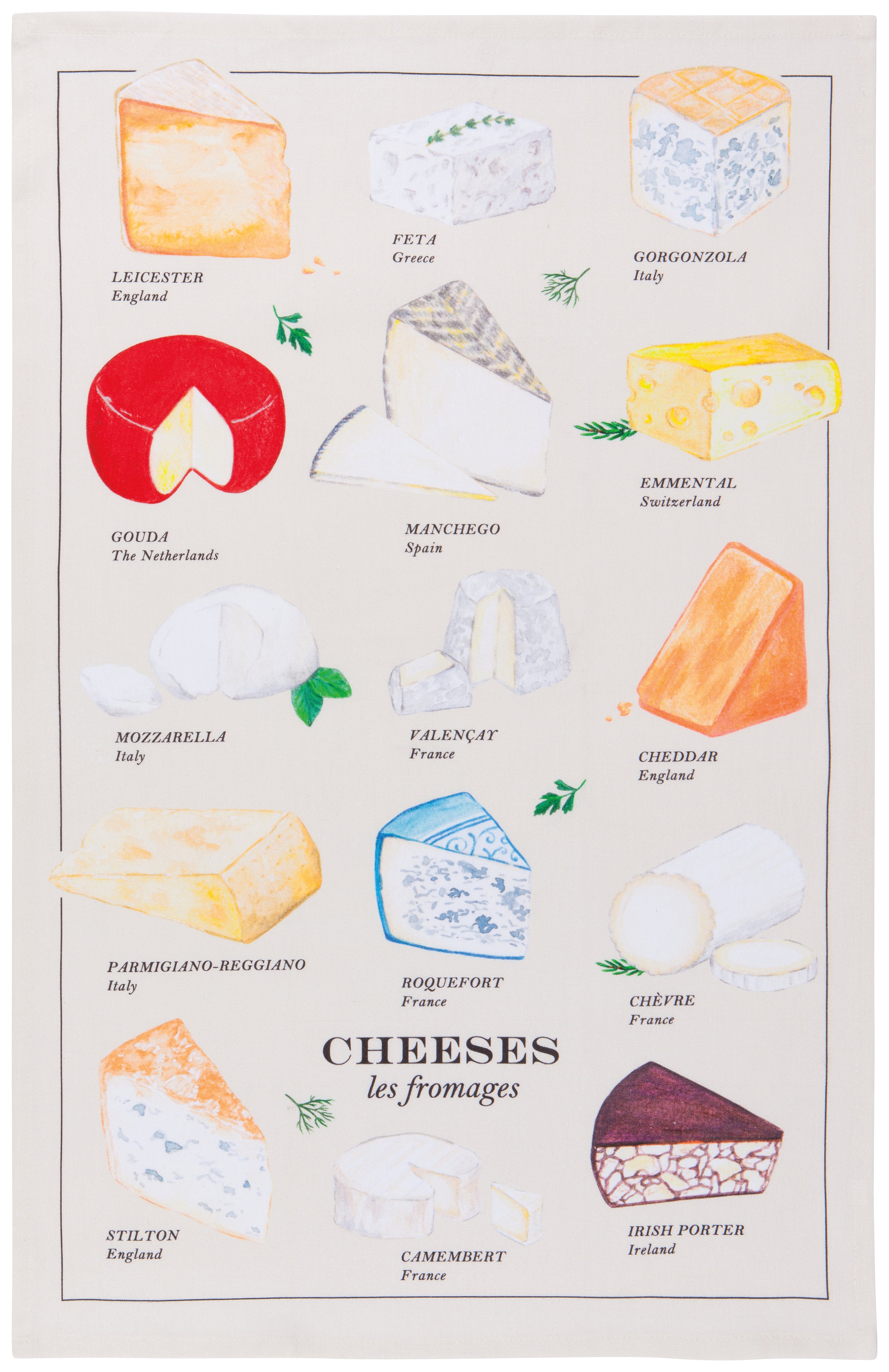 Les Fromages Tea Towel