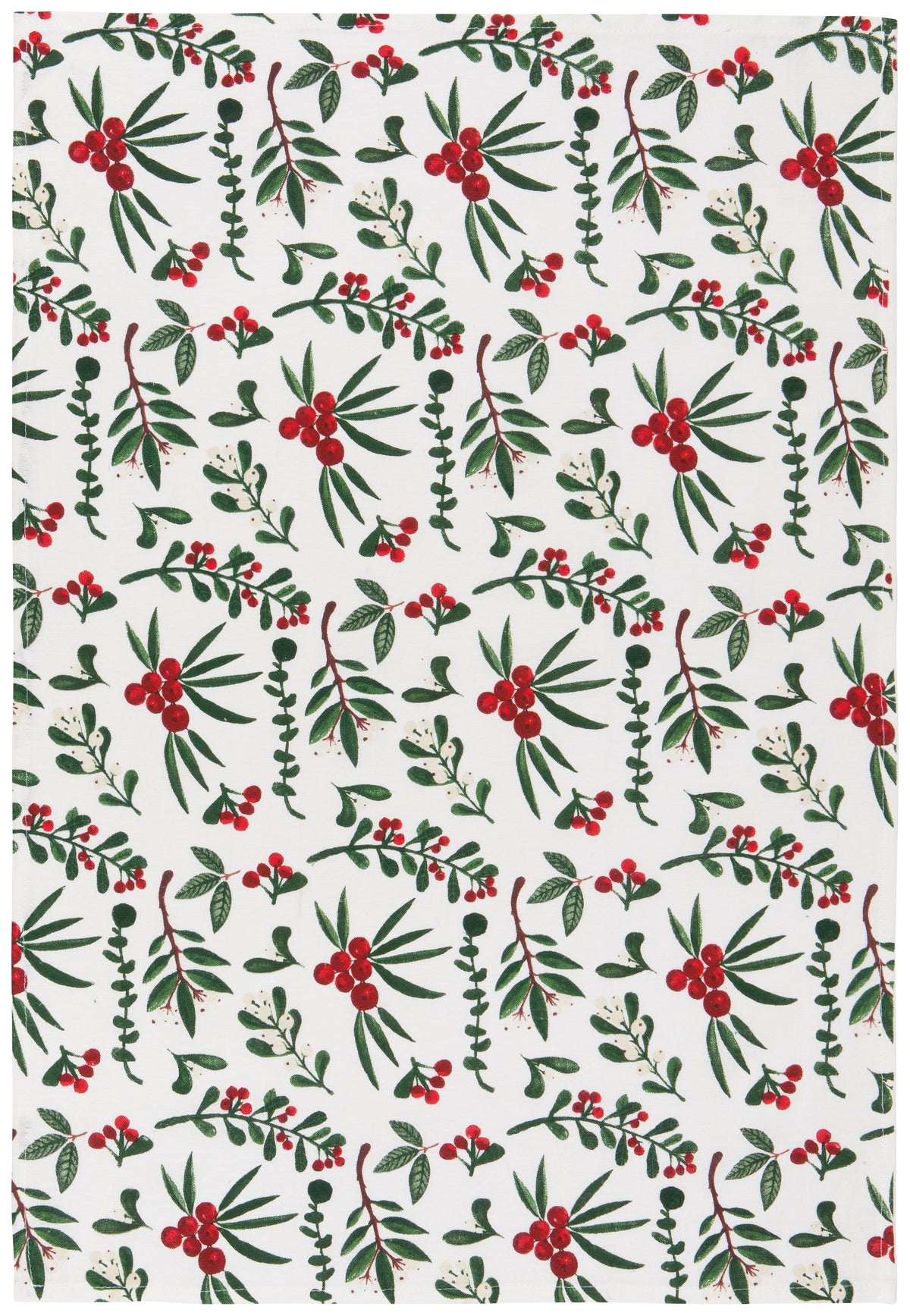 Winterberry Christmas Flour Sack Tea Towels, Set of 3