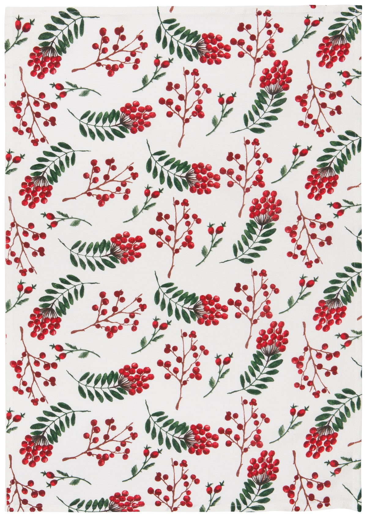 Winterberry Christmas Flour Sack Tea Towels, Set of 3