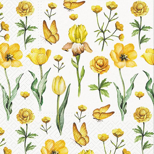 Yellow Flowers Lunch Napkins