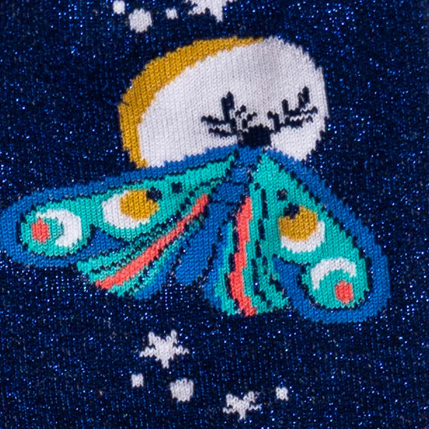 Moonlit Moth Shimmer, Crew Socks