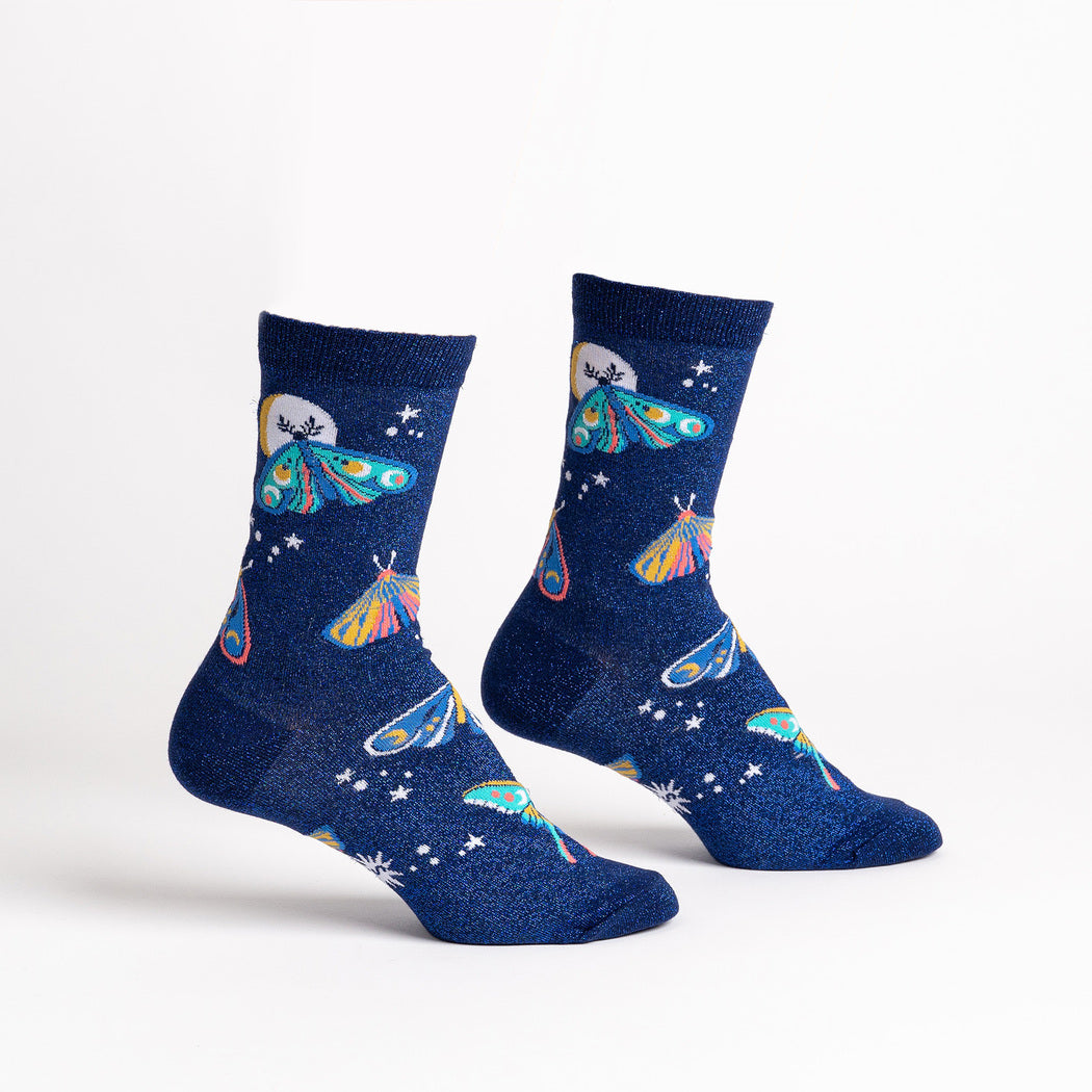 Moonlit Moth Shimmer, Crew Socks
