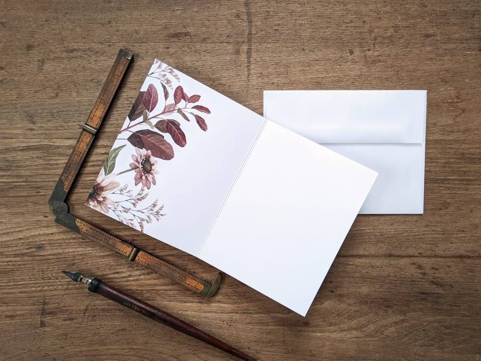 Fawn With Flora, Greeting Card