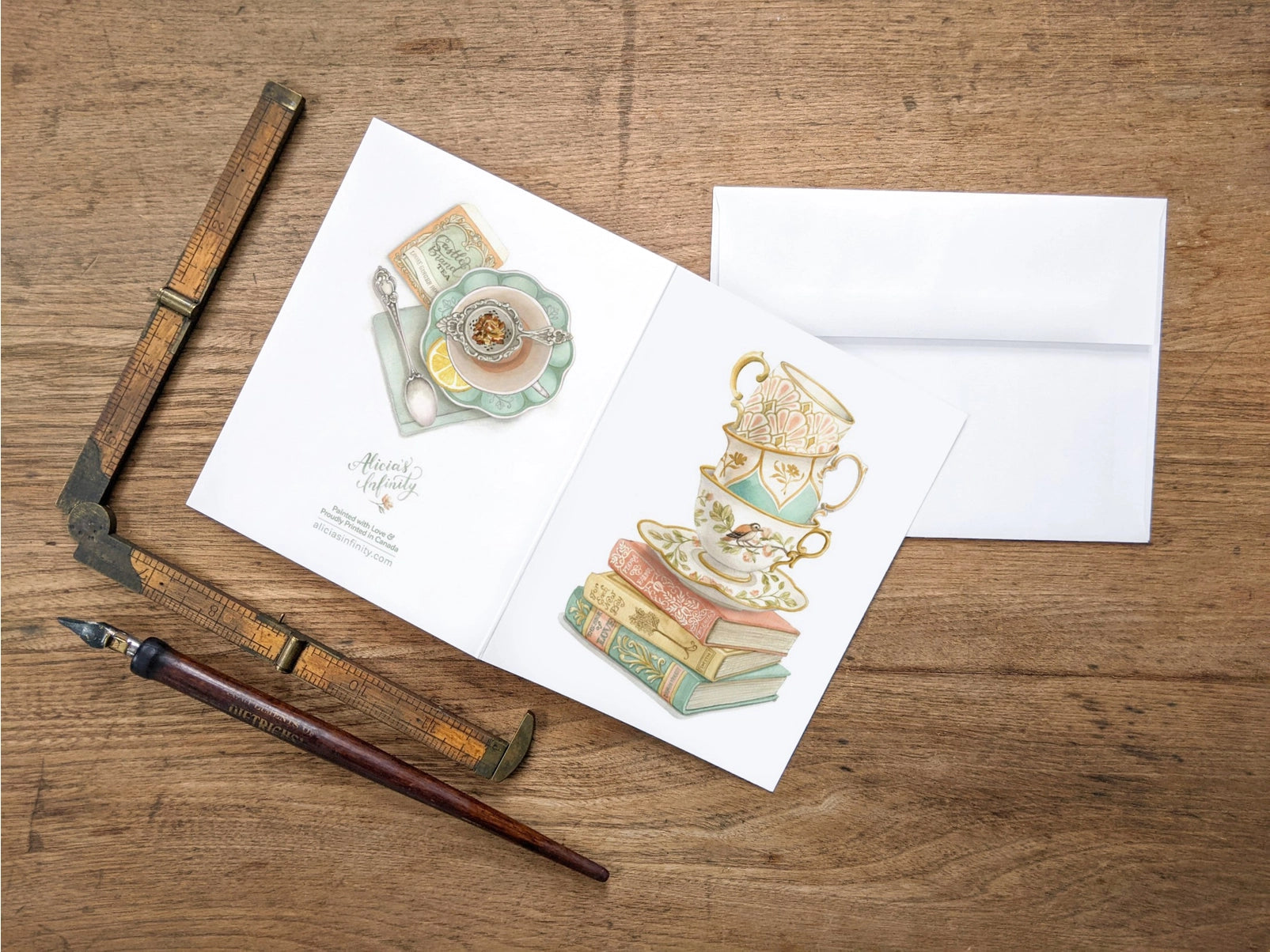 Vintage Tea Cup, Greeting Card