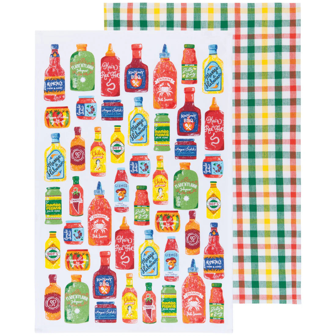 Hot Sauce Tea Towels, Set of 2