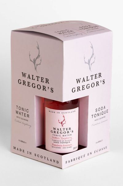 (*15) Walter Gregor Scottish Raspberry Tonic Water,  4 Pack
