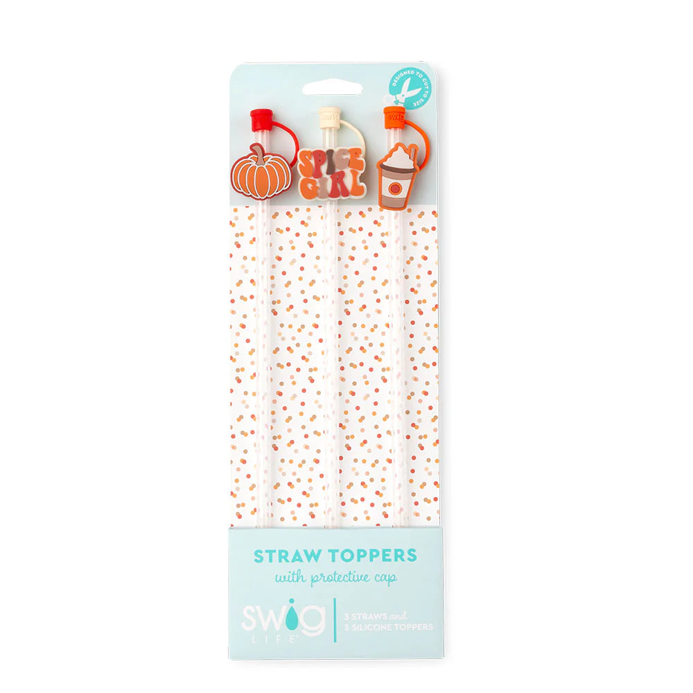 Pumpkin Spice Girl Reusable Straw Toppers