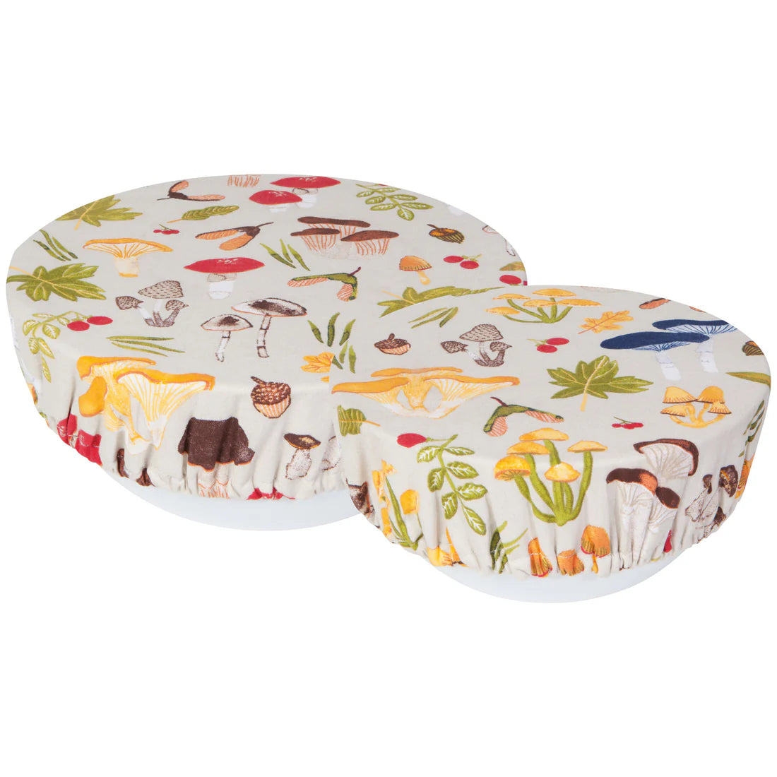 Field Mushrooms Bowl Covers, Set of 2