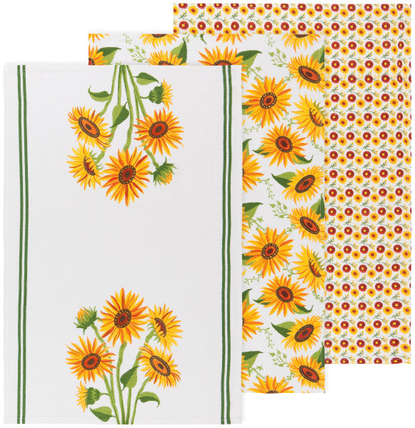 Sunflower Splendor Flour Sack Tea Towels, Set of 3