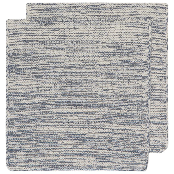 Midnight Blue Knit Dishcloths, Set of 2