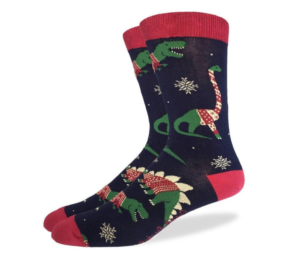 Christmas Sweater Dinosaurs, Holiday Crew Socks