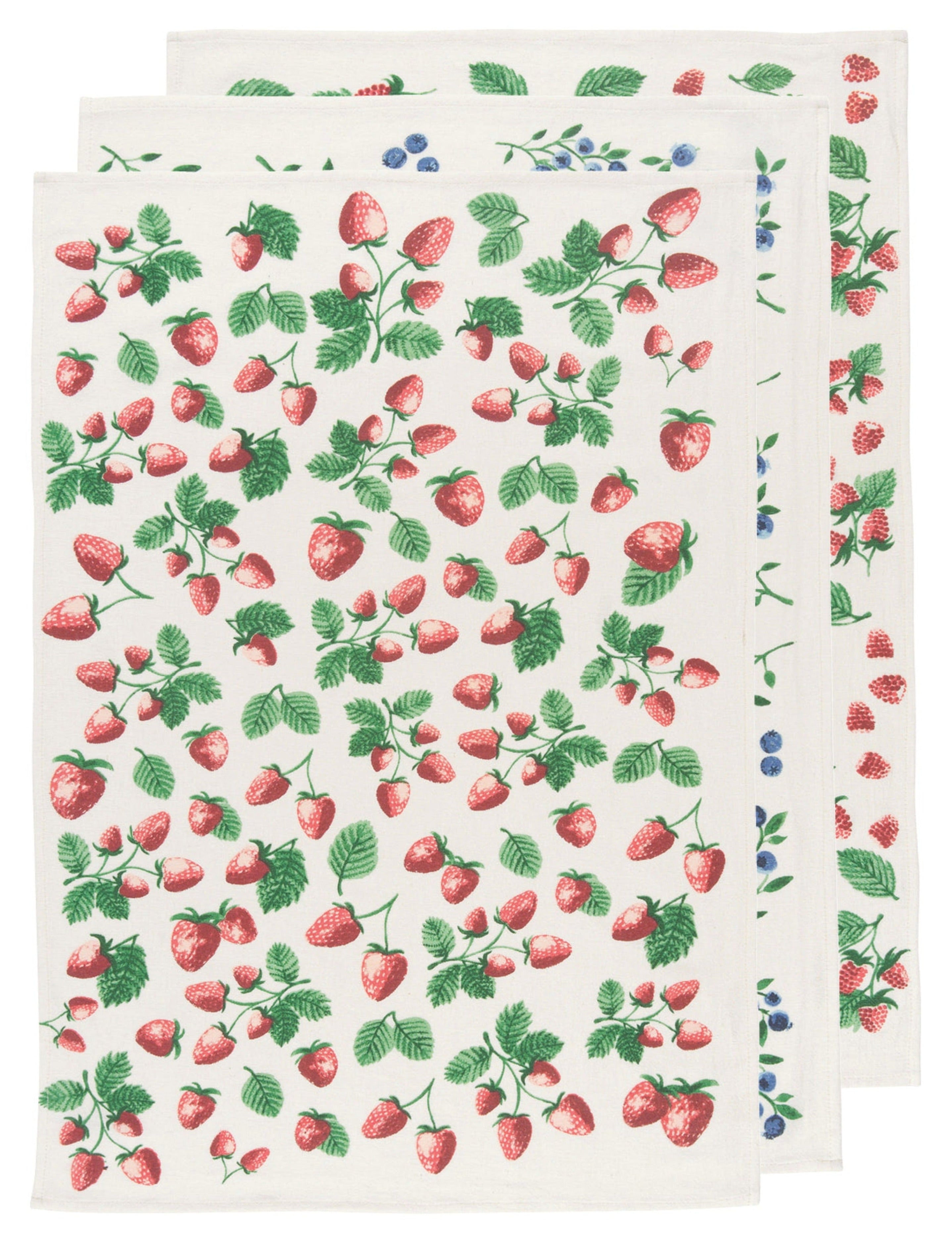 Berry Patch Bakers Flour Sack Dishtowels, Set of 3