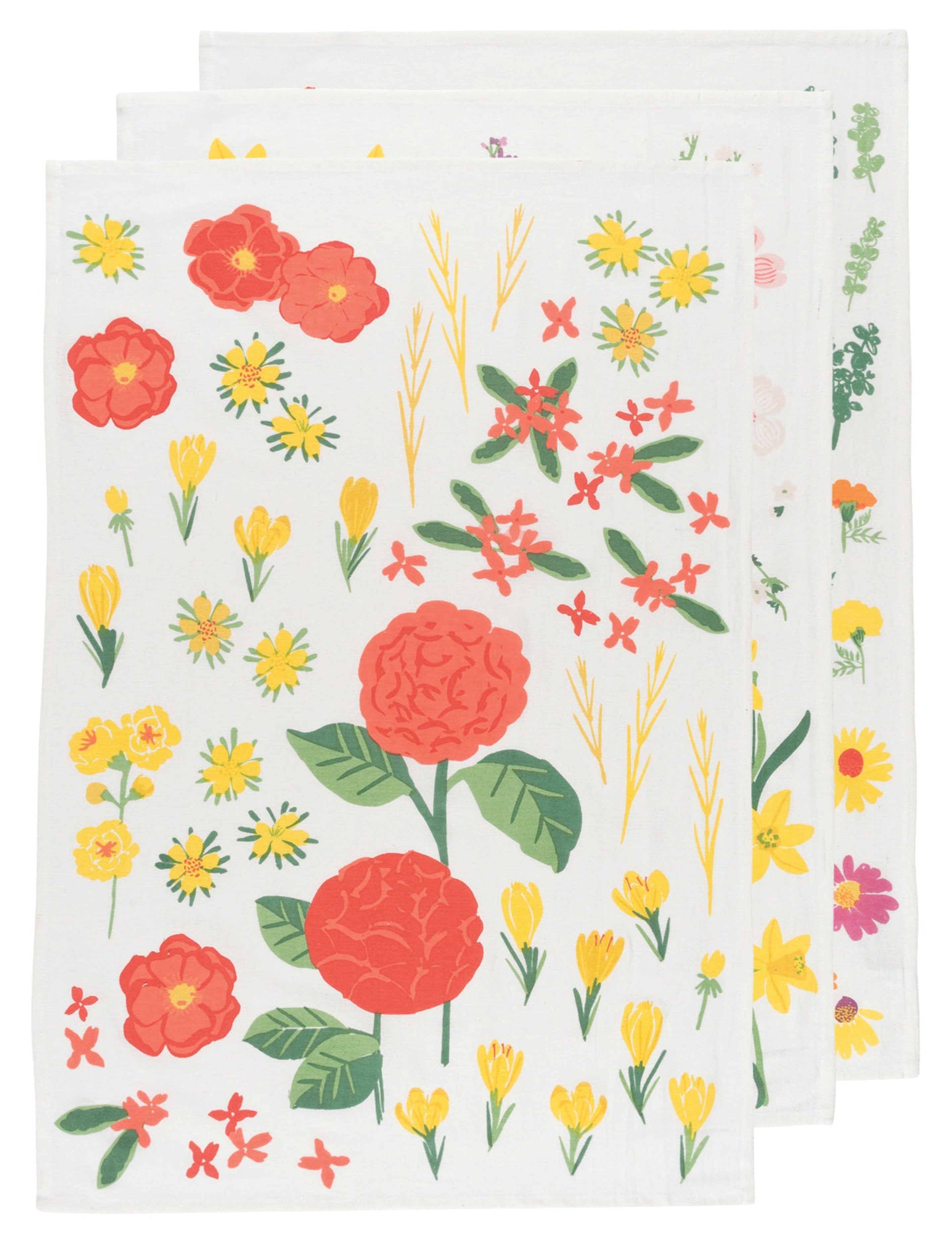 Flowers Of The Month Bakers Flour Sack Dishtowels, Set of 3