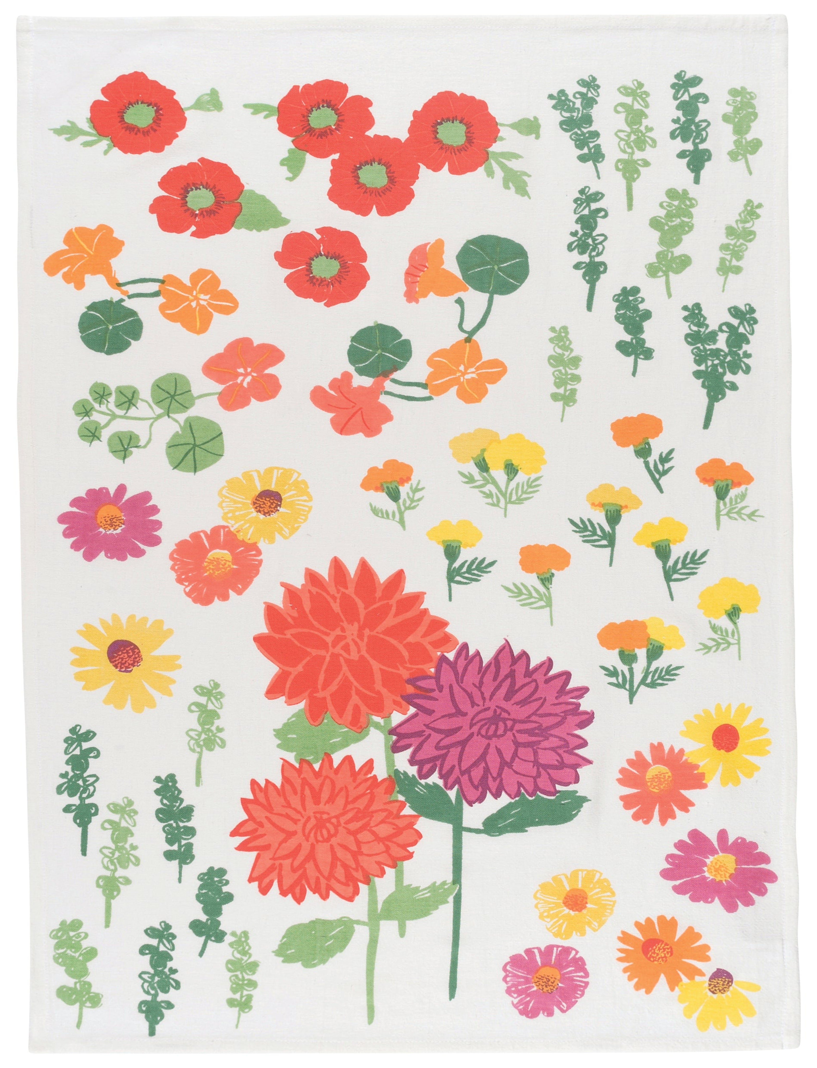 Flowers Of The Month Bakers Flour Sack Tea Towels, Set of 3
