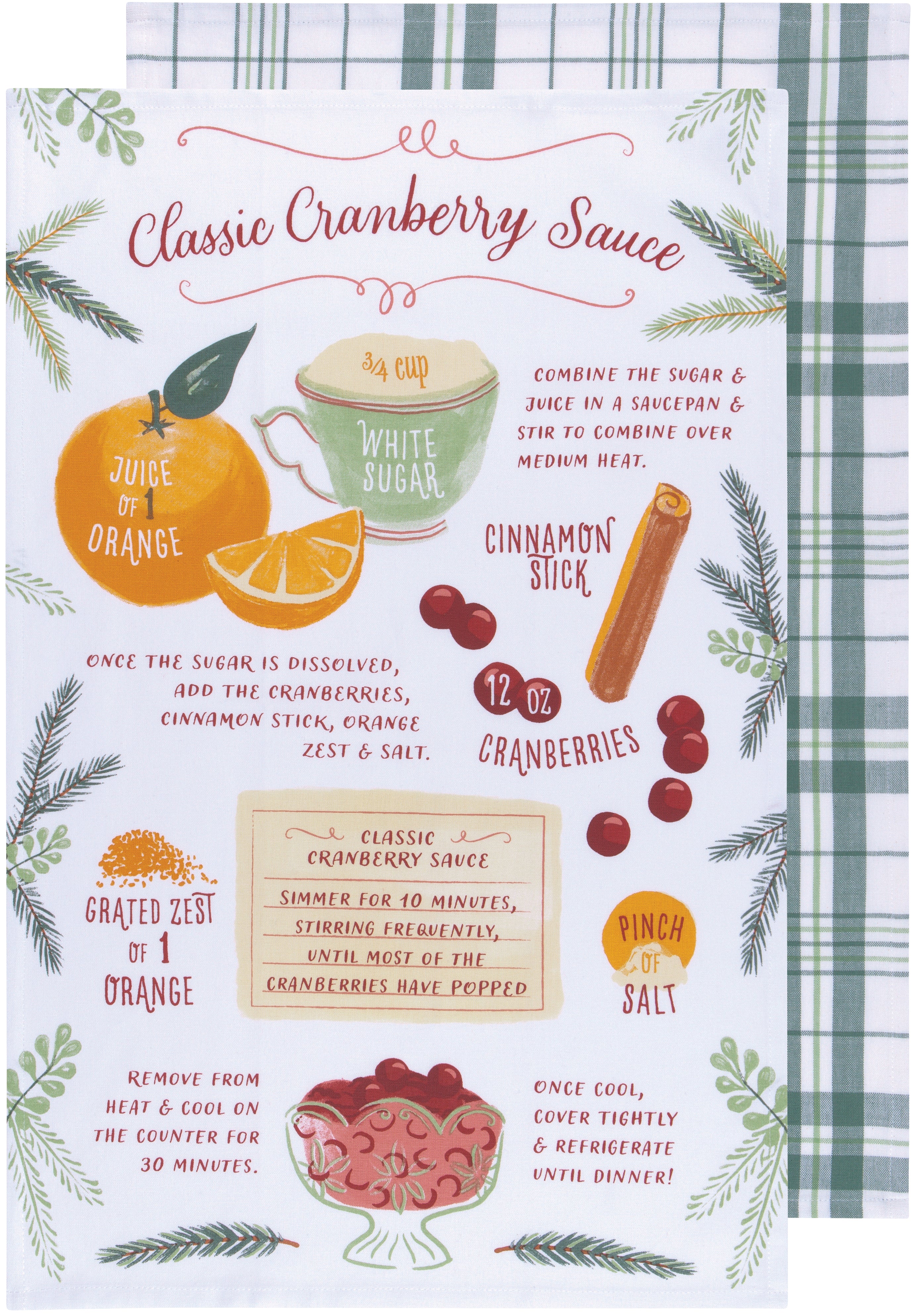 Cranberry Sauce Tea Towels, Set of 2