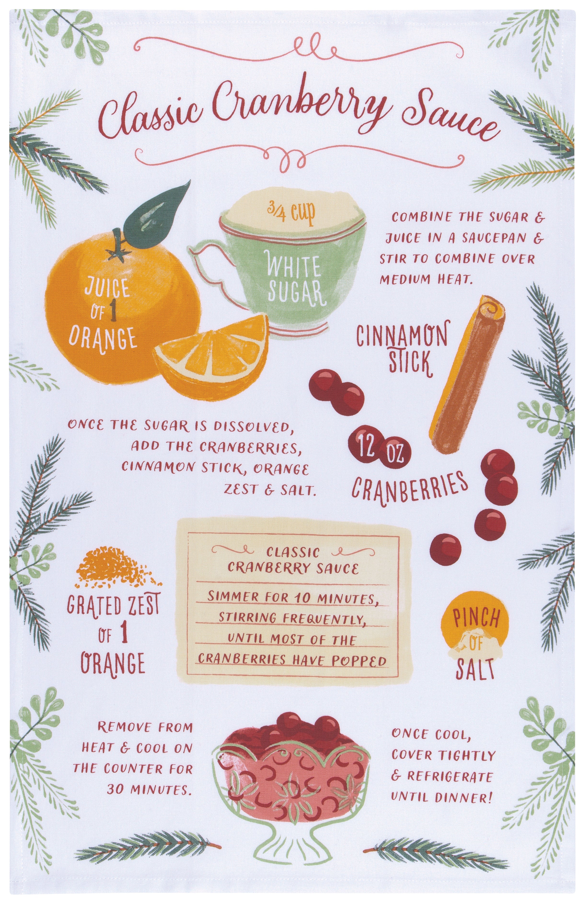 Cranberry Sauce Tea Towels, Set of 2