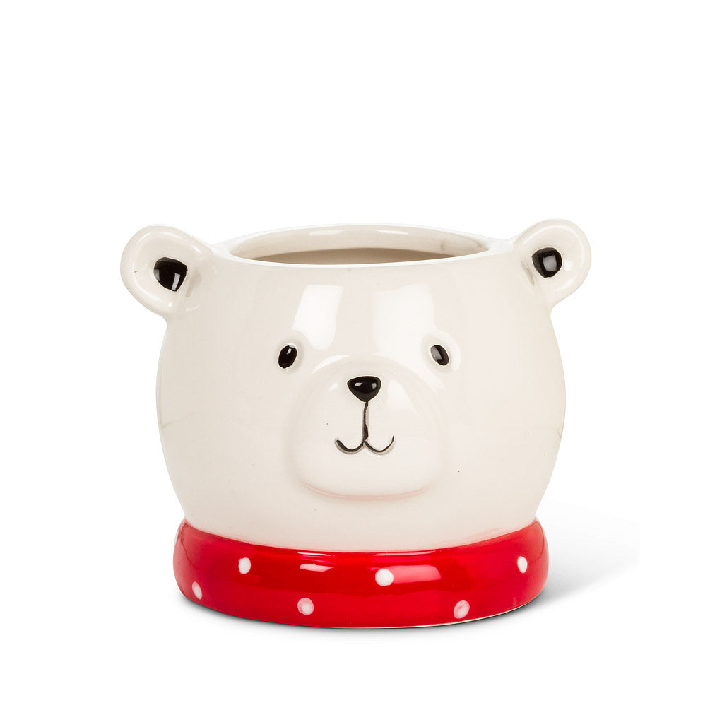 Small Polar Bear Head Planter
