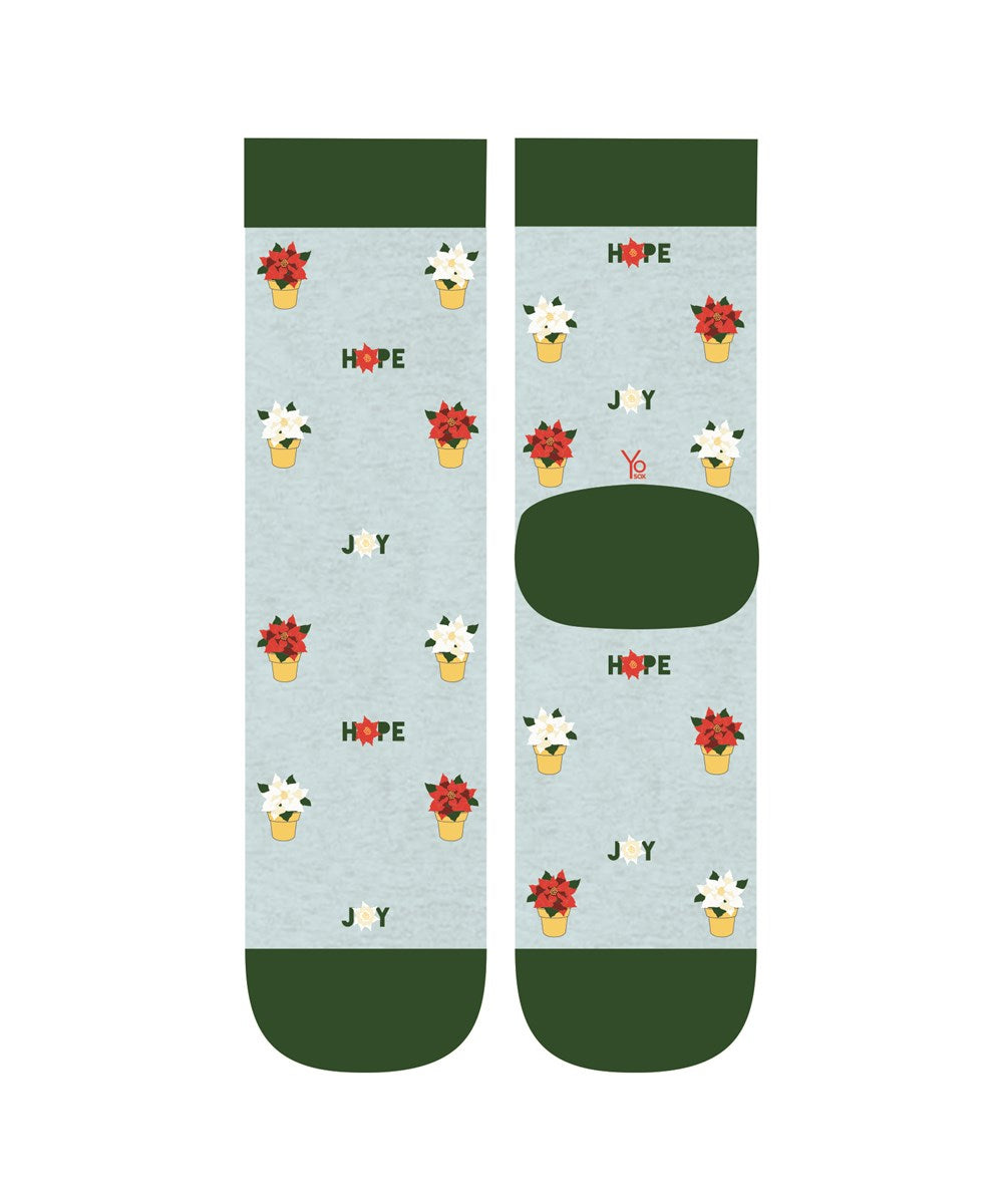 Mini Poinsettia, Holiday Crew Socks