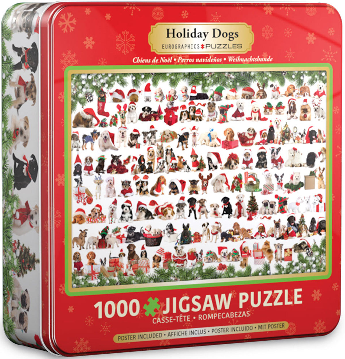 Holiday Dogs Tin, 1000 Piece Puzzle