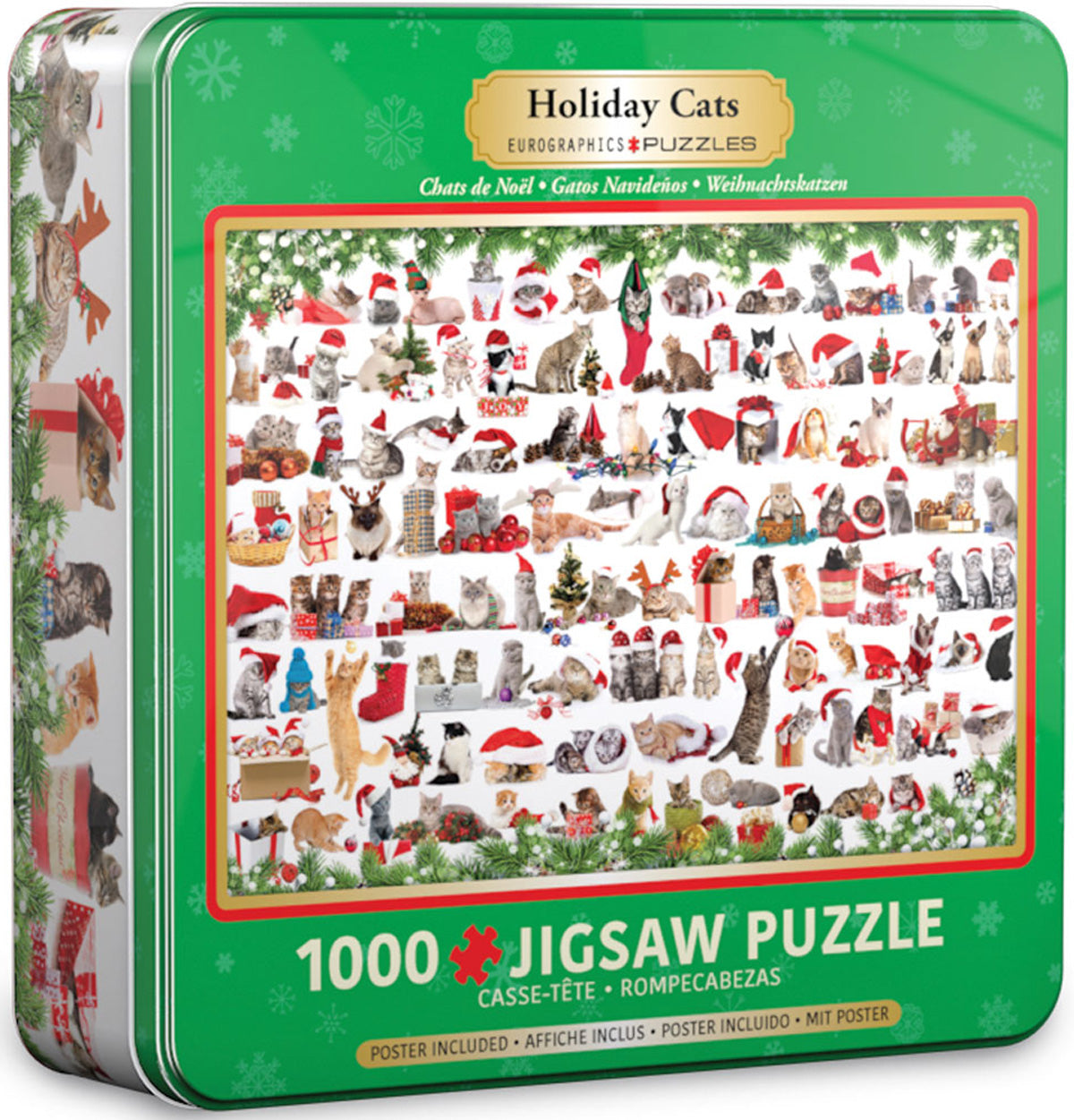 Holiday Cats Tin, 1000 Piece Puzzle