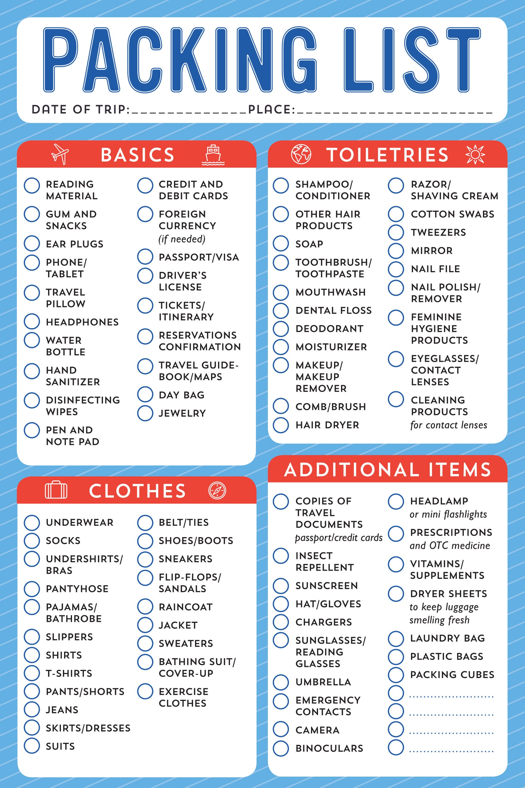 Packing Checklist