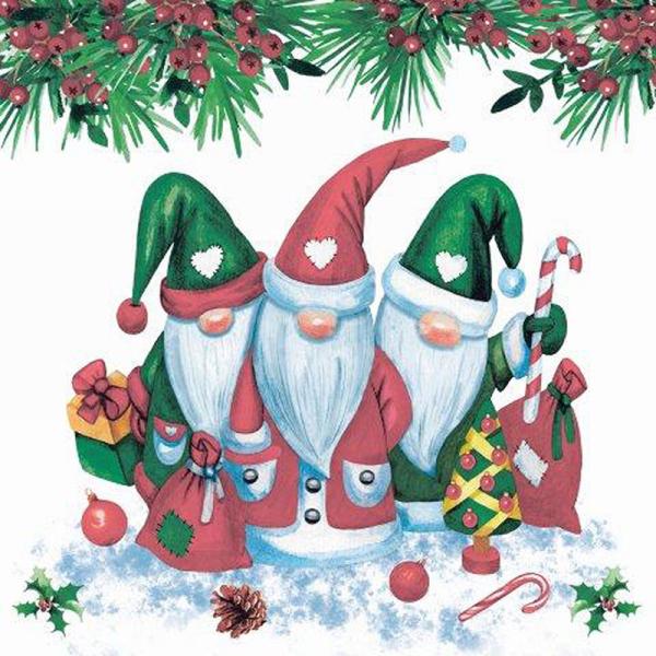 Festive Gnomes Lunch Napkins