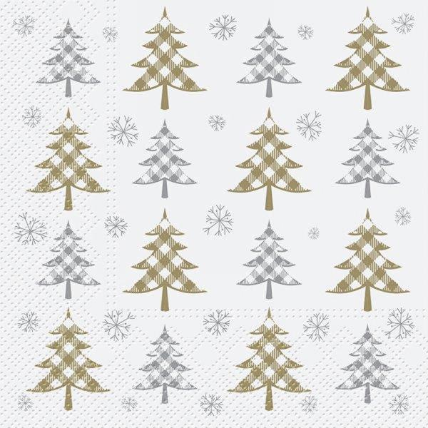 Silver & Gold Trees Lunch Napkins