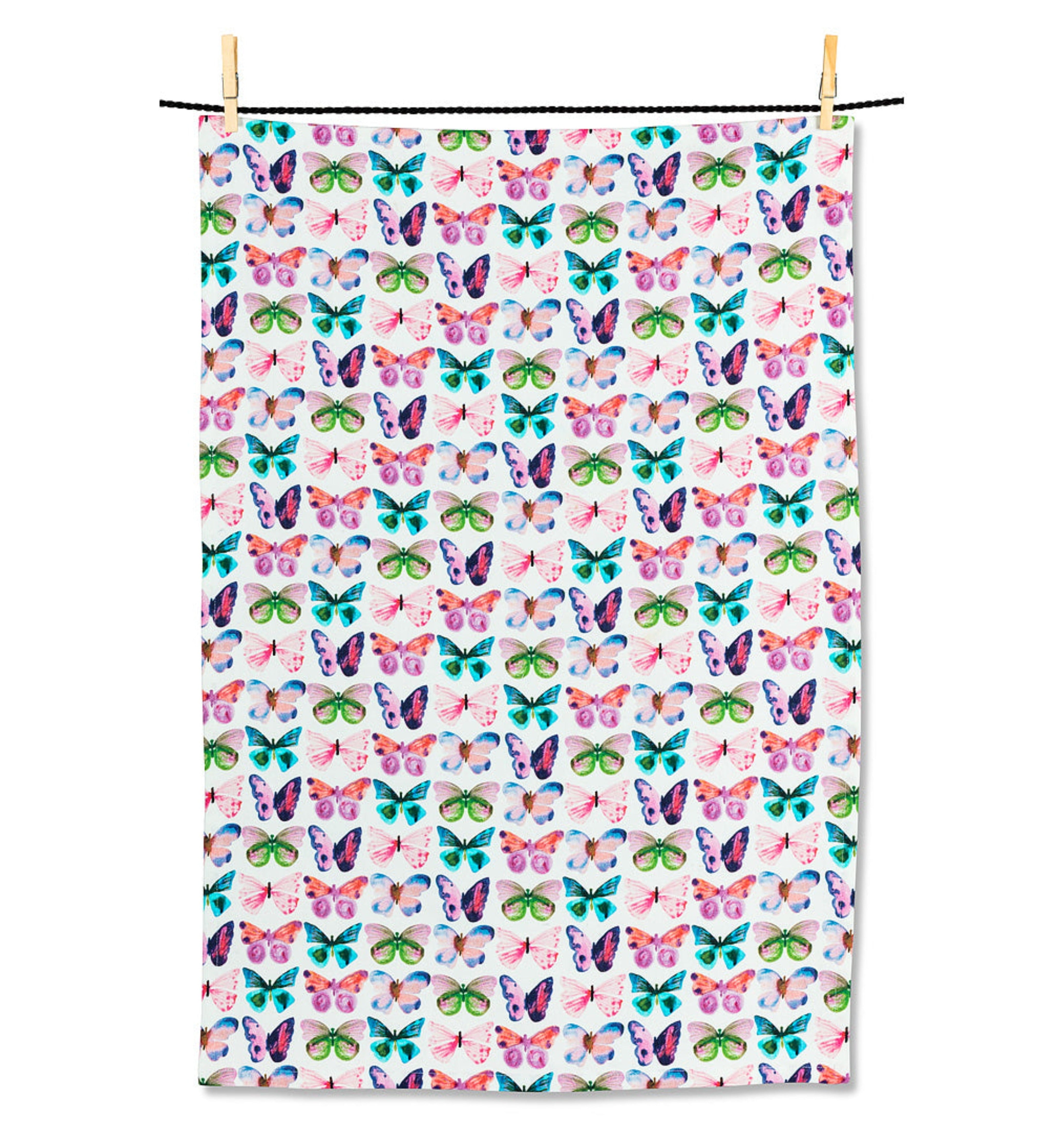 Watercolour Butterfly Tea Towel