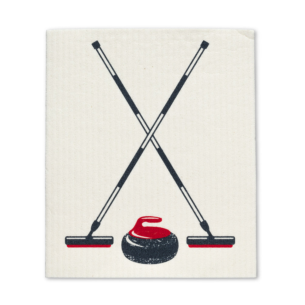 Curling Rock & Brooms, Set of 2