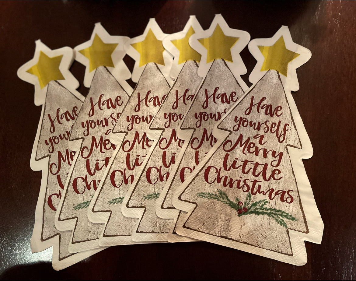 Have Yourself A Merry Little Christmas Shaped Napkins