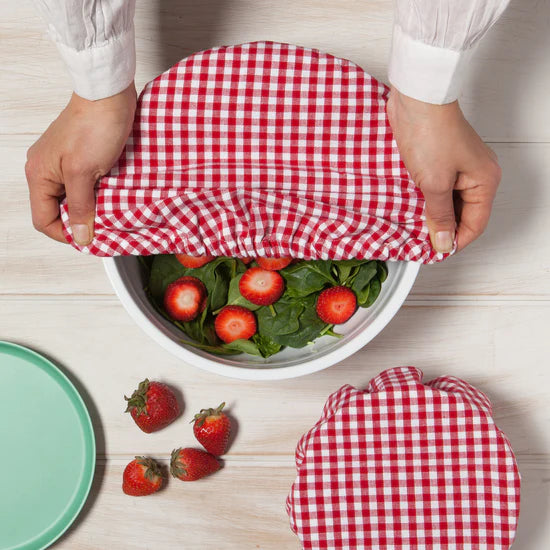 Gingham Bowl Covers, Set of 2